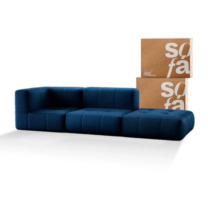 Sofá Modular en Caja de 2 Plazas en Boucle – 1 Brazo con Chaise